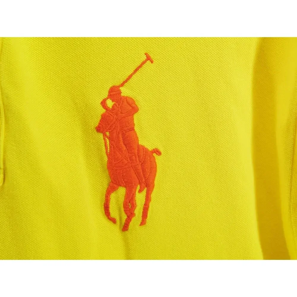 Polo Ralph Lauren Men's 2XLT Yellow Big Pony #3 Sleeve Polo Shirt Short Sleeve